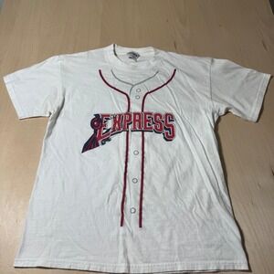 Vintage Hanes Beefy T Shirt  Round‎ Rock Express Protect America White Medium